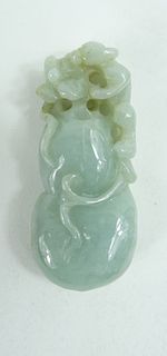 Antique Chinese Carved Jadeite Toggle Pendant