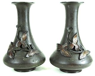 Pair of Antique Chinese Bronze Vases