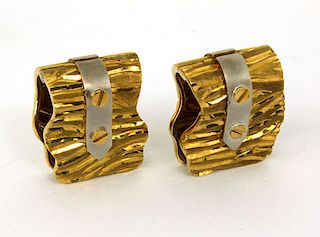 Vintage 18kt Gold Unique Design Men's Cufflink