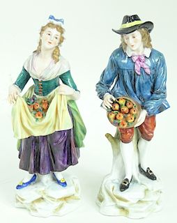 Pair of Capodimonte Italian Porcelain Figurines