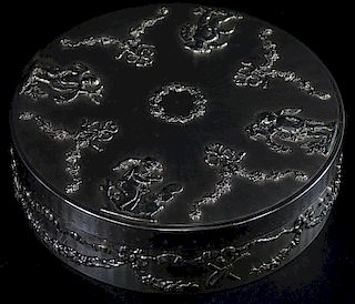 Art Nouveau French Sterling Silver Round Box