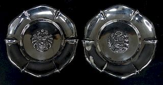 Pair of Peruvian Sterling Silver Horderves Dishes