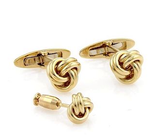 Tiffany & Co. Love Knot 18k Gold Cufflink Tack Pin