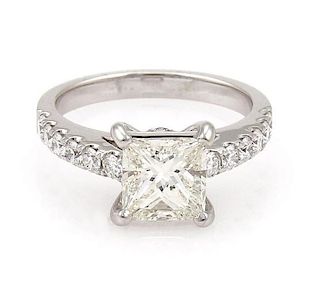 1.81ct Diamond 18k Gold Engagement Ring GIA Cert
