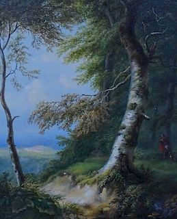 Antique 19th C. Signed Landscape Oil Painting