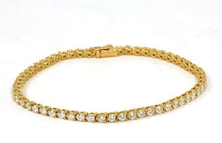 Cartier 3.0ct Diamond 18k Gold Tennis Bracelet Box