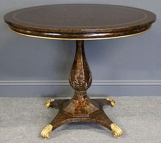 Oval Center Table with Gilt Decoration and