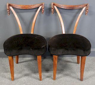 Pair of Tassel Back Side Chairs.