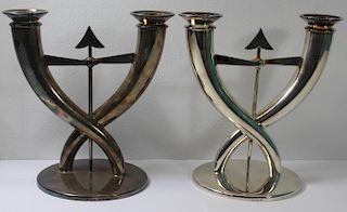 SILVER-PLATED. Pair of Gio Ponti Designed for