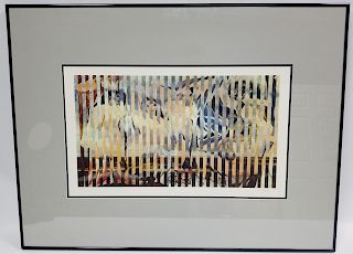 In the Manner of Yaacov Agam, Signed Lithograph