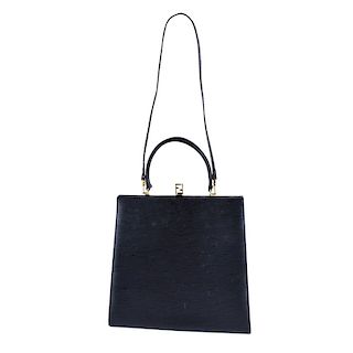 Fendi Roma Black EPI Leather Tote Bag