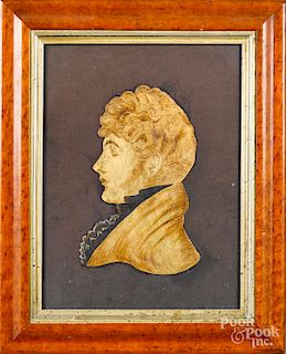 Reverse painted profile portrait of a gentleman