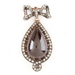 Victorian Garnet and Diamond Brooch