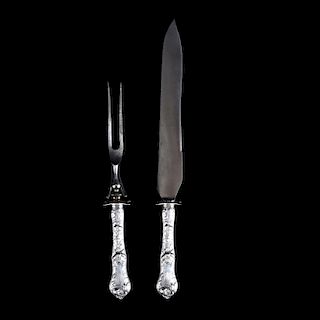 Reed and Barton Sterling Silver Handle Carving Set