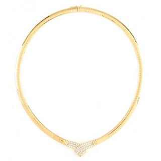 18KT Yellow Gold and Diamond Necklace