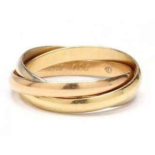 18KT Tri Color Gold Trinity Ring, Cartier