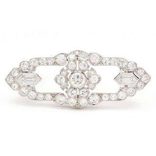 Art Deco Platinum Diamond Brooch, Tiffany & Co.