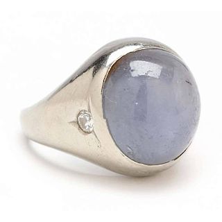 14KT Star Sapphire and Diamond Ring