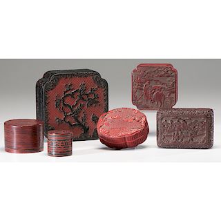 Cinnabar and Lacquer Boxes