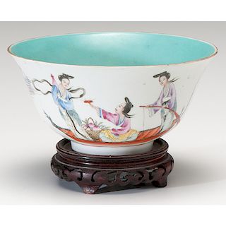 Chinese Famille Rose Bowl on Stand