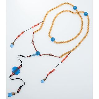 Republic Period Glass Beads Court Necklace