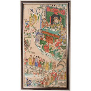 Daoist Celestial Scene Scroll Painting