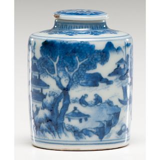 Blue and White Porcelain Inkwell 