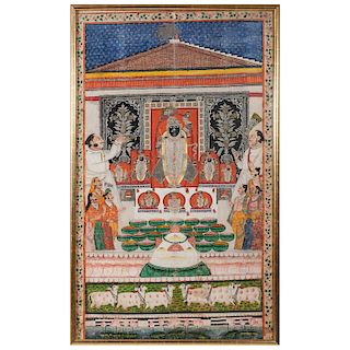 Monumental Indian Painting on Cotton
