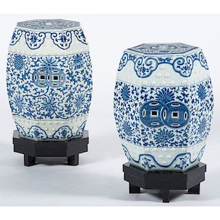Chinese Blue and White Garden Seats