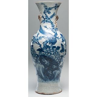 Chinese Blue and White Crackled Vase