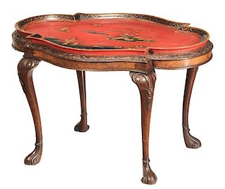 Queen Ann Style Chinoiserie Decorated Low Table