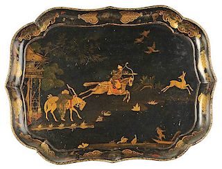 Chippendale Style Chinese Lacquer Tray