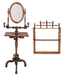 Victorian Shaving Stand and Hanging Shelf