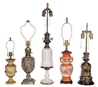 Group of Five Table Lamps