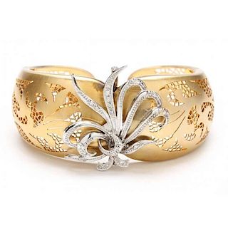 Gold Cuff Diamond Bracelet