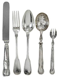 Italian silver flatware, 39 Pieces
