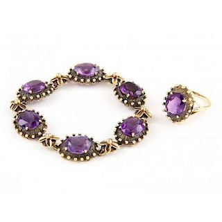 14KT Gold and Amethyst Demi Parure, T. O'Donohue