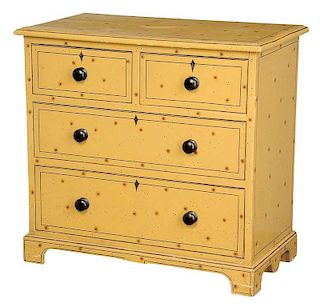 English Faux Painted Four Drawer Chest