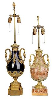 Two Empire Style Gilt Bronze Table Lamps