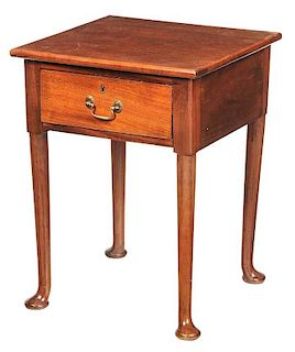 Queen Anne Style Mahogany Side Table