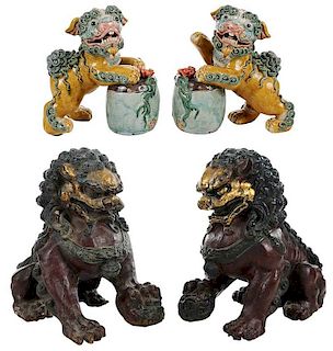 Two Pair of Chinese Foo Dogs
