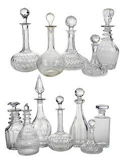 12 Glass Decanters with Stoppers