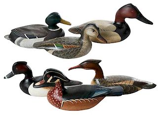 Six Modern Signed Duck Decoys