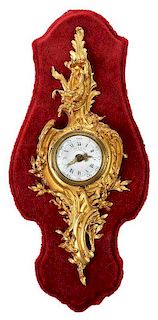 Miniature Gilt Bronze Cartel Clock 