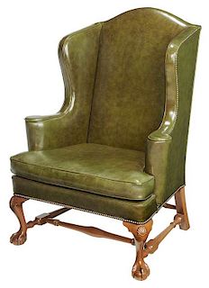 Kittenger Chippendale Style Wing Back Chair