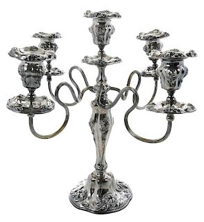 Silver-Plate Five-Cup Candelabra 