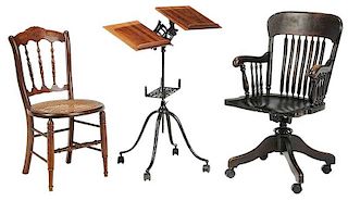 Patented Victorian Music Stand with two Chairs