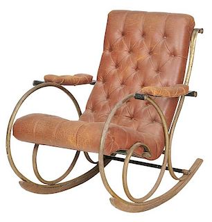 Innovative Leather Upholstered Rocking Chair