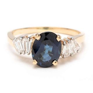 14KT Sapphire and Diamond Ring