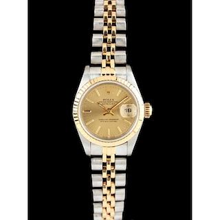 Lady's Stainless Steel and 18KT Datejust Watch, Rolex